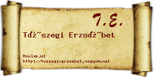 Tószegi Erzsébet névjegykártya