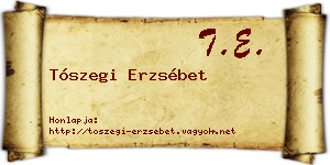 Tószegi Erzsébet névjegykártya