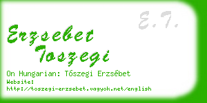 erzsebet toszegi business card