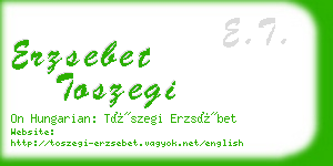 erzsebet toszegi business card